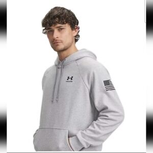 Under Armor Mens Freedom Flag Hoodie In Steel Medium Heather / Black M